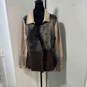 Gimmicks by BKE Multicolor Patchwork Blazer